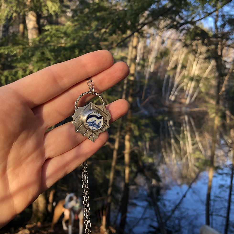Thumbnail: Sea Pottery Aspen Leaf Necklace 