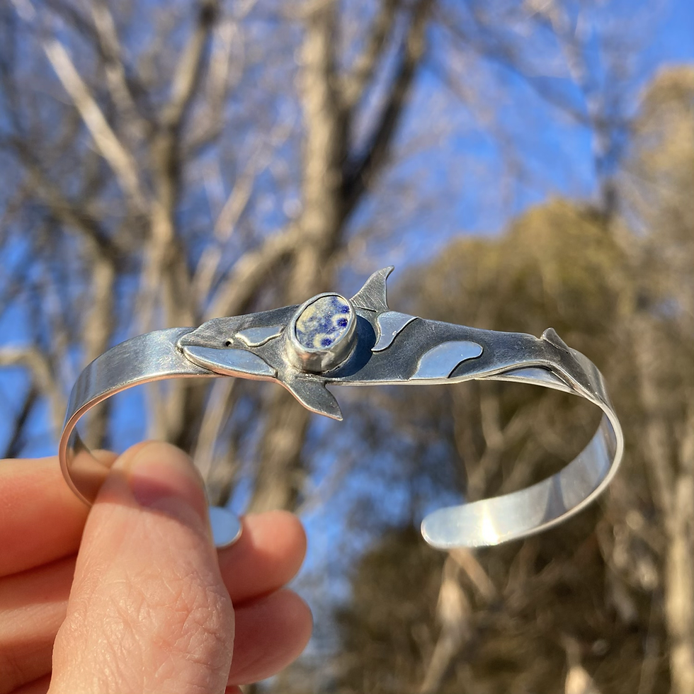 Thumbnail: Orca with Sea Pottery Cuff Bracelet 