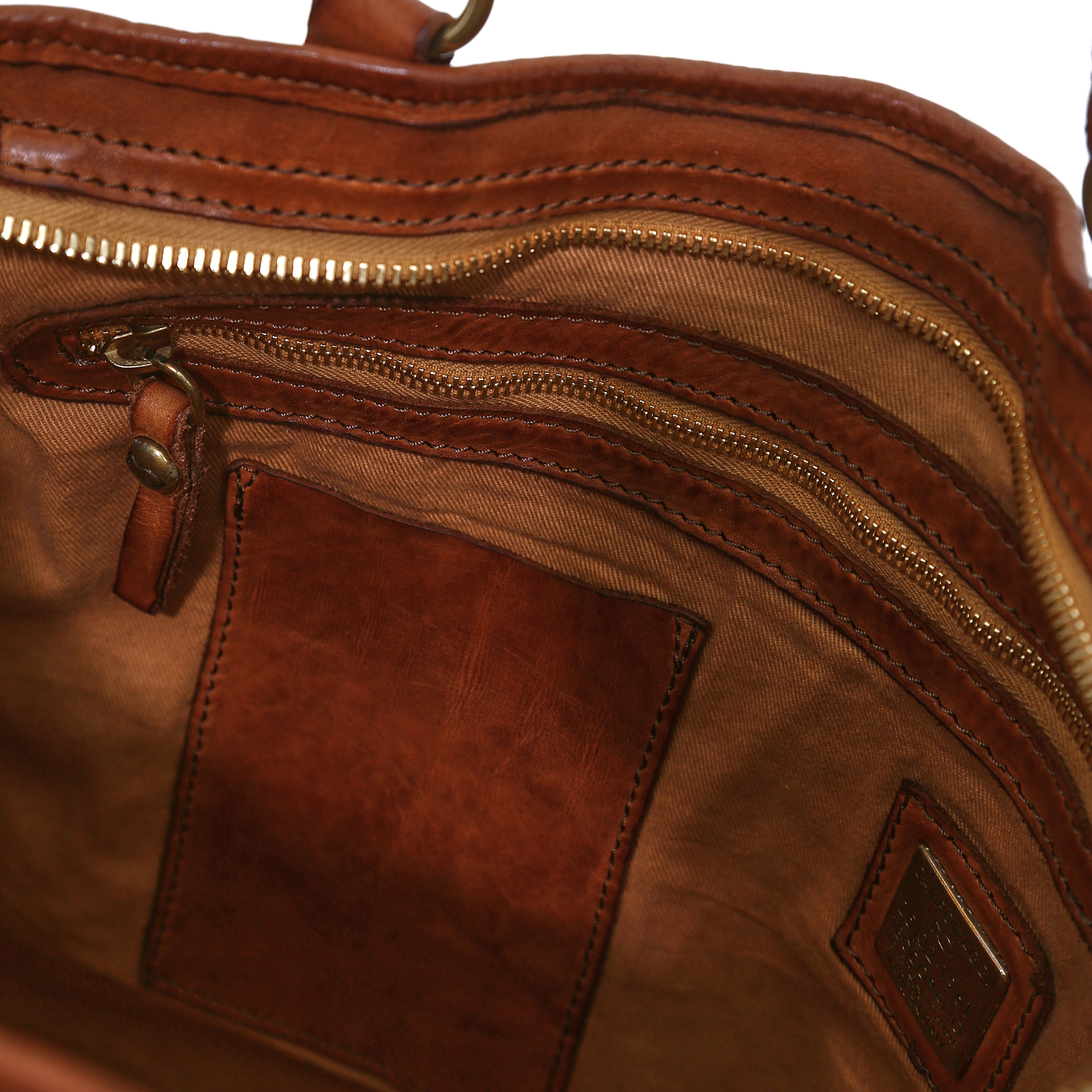 CAMPOMAGGI HANDTASCHE BOWLINGBAG MELISSA IN COGNAC
