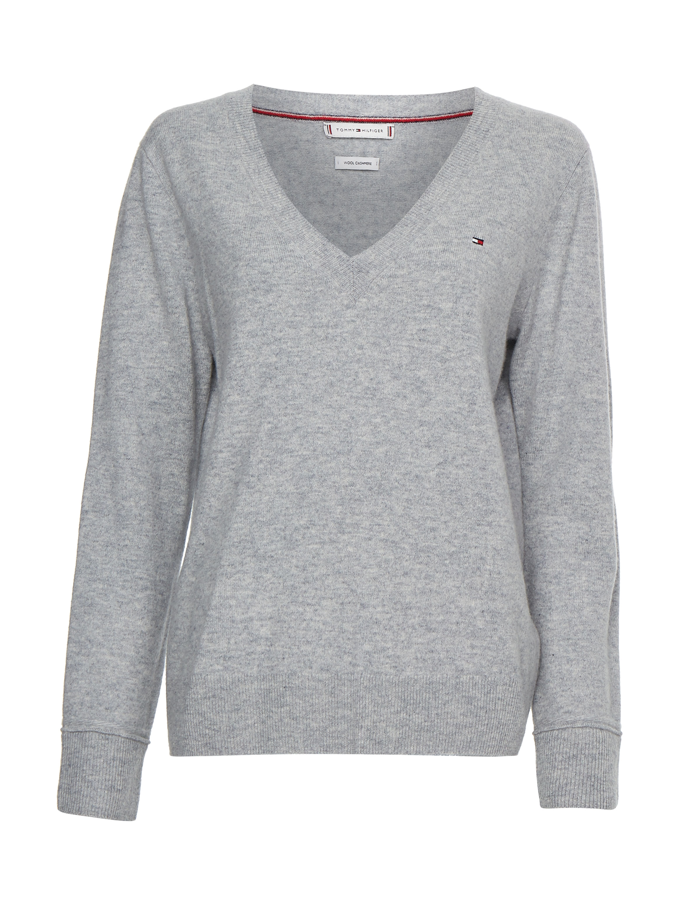 Tommy Hilfiger WOOL CASHMERE V-NK SWEATER IN GREY