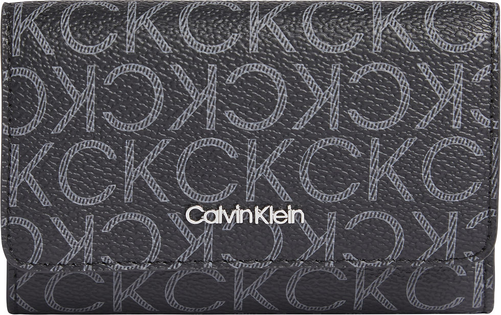 CALVIN KLEIN GELDBOERSE TRIFOLD WALLET IN MONOGRAM BLACK