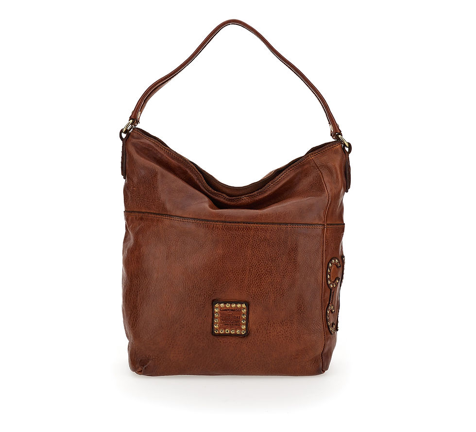 Miniaturbild: CAMPOMAGGI SHOPPING BAG LASER & STUDS COGNAC