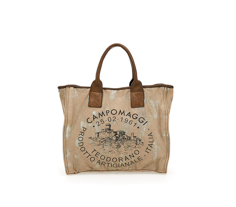 Miniaturbild: CAMPOMAGGI SHOPPER	 C029990ND X1968 F0682 SHOPPING PICCOLA TESSUTO SPALMATO