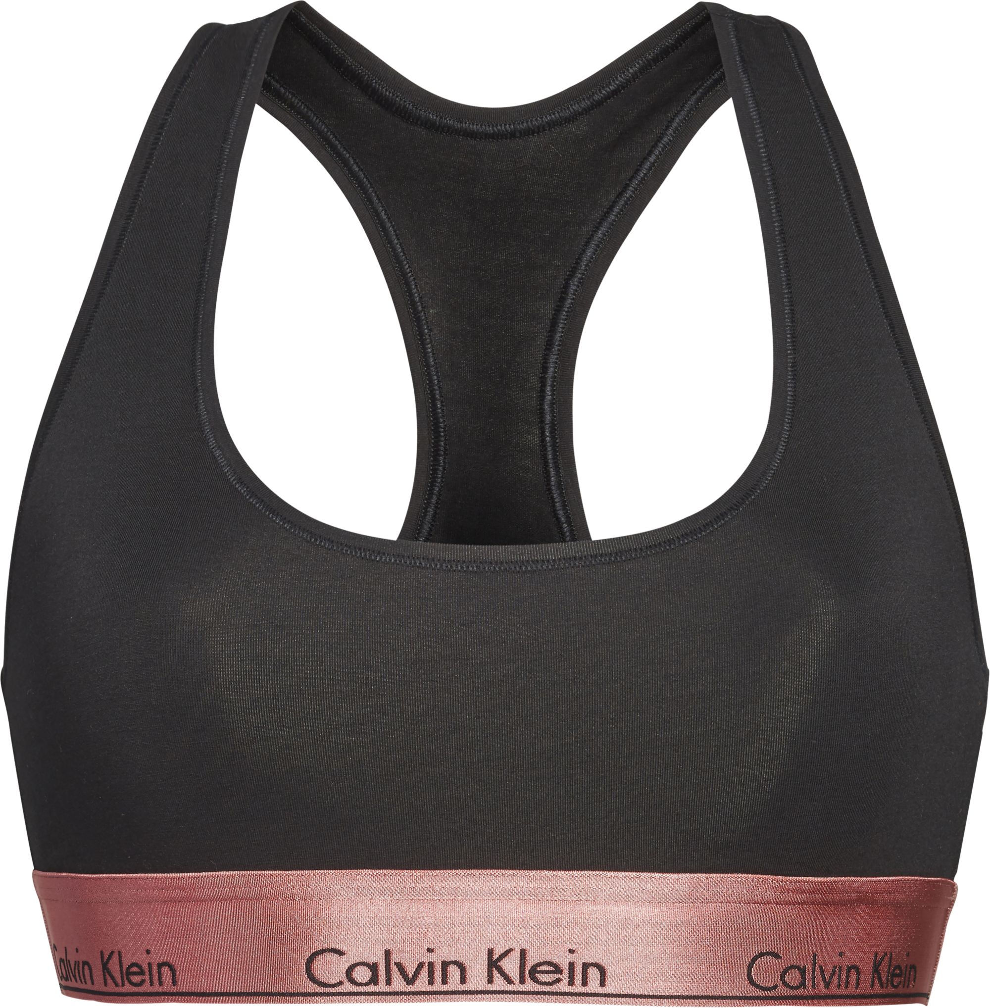 CALVIN KLEIN UNLINED BRALETTE IN BLACK ROSE