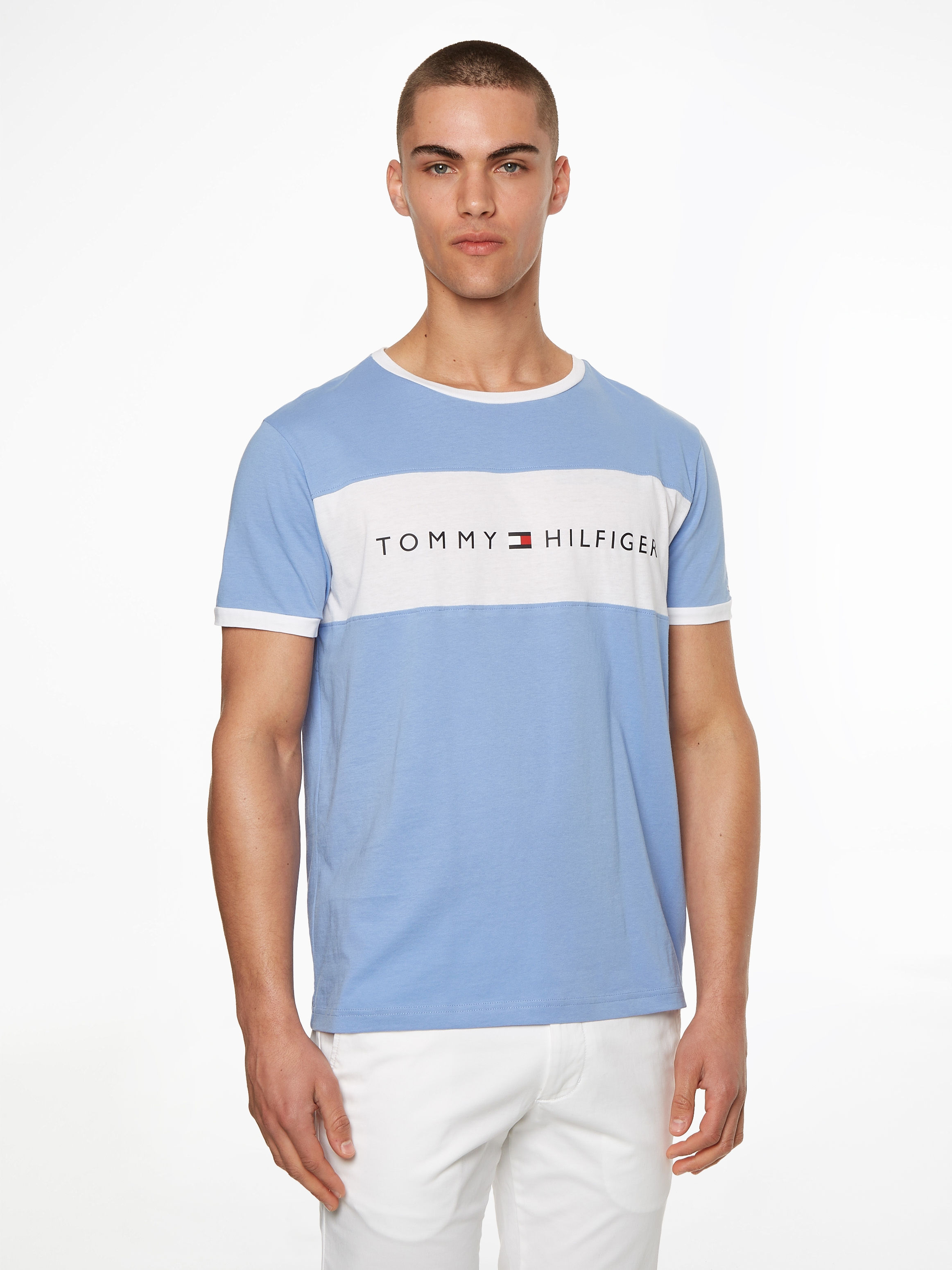 TOMMY HILFIGER CN SS TEE LOGO FLAG IN BLUE