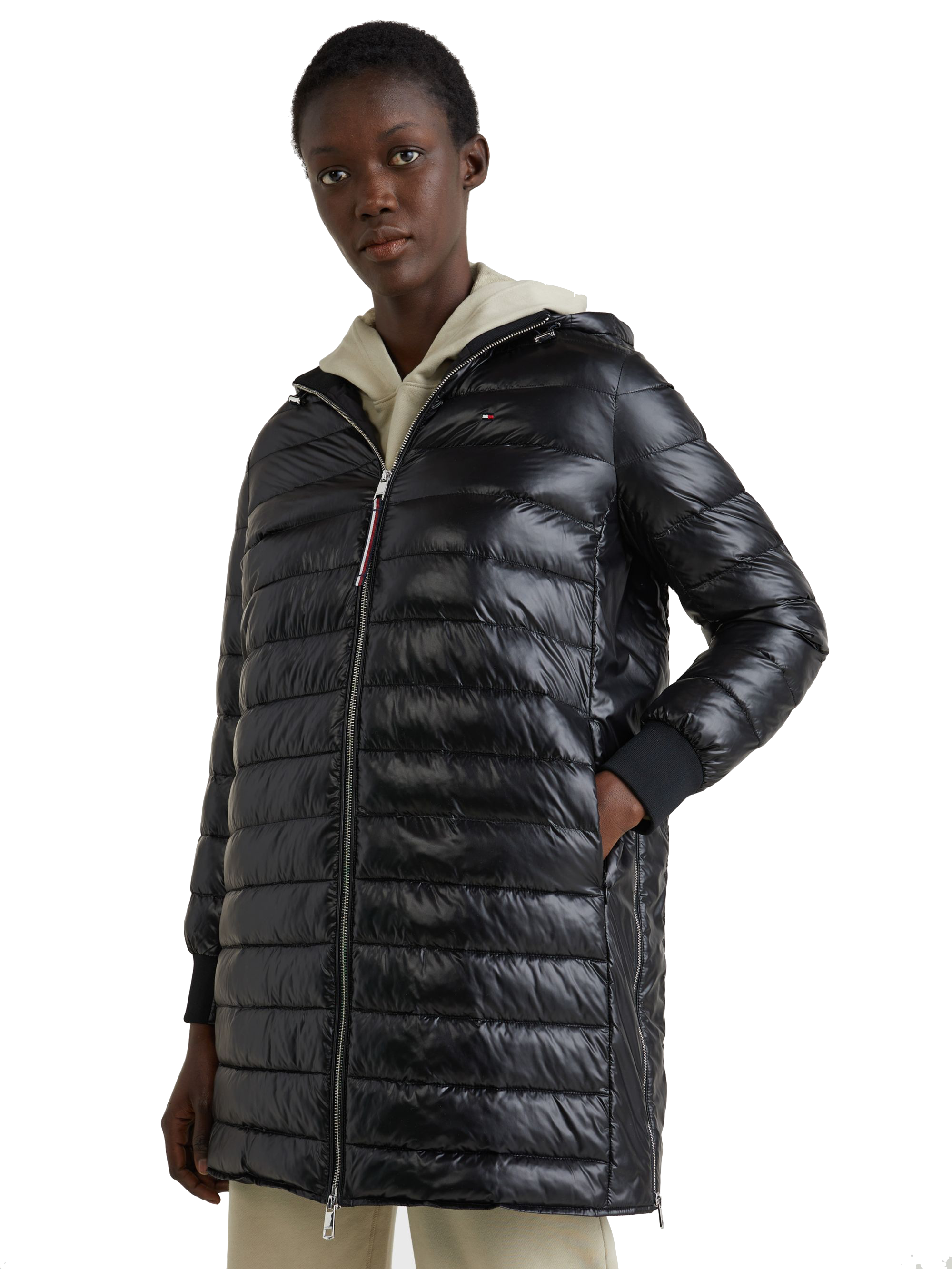 TOMMY HILFIGER SPORTY SORONA SIDE ZIP COAT