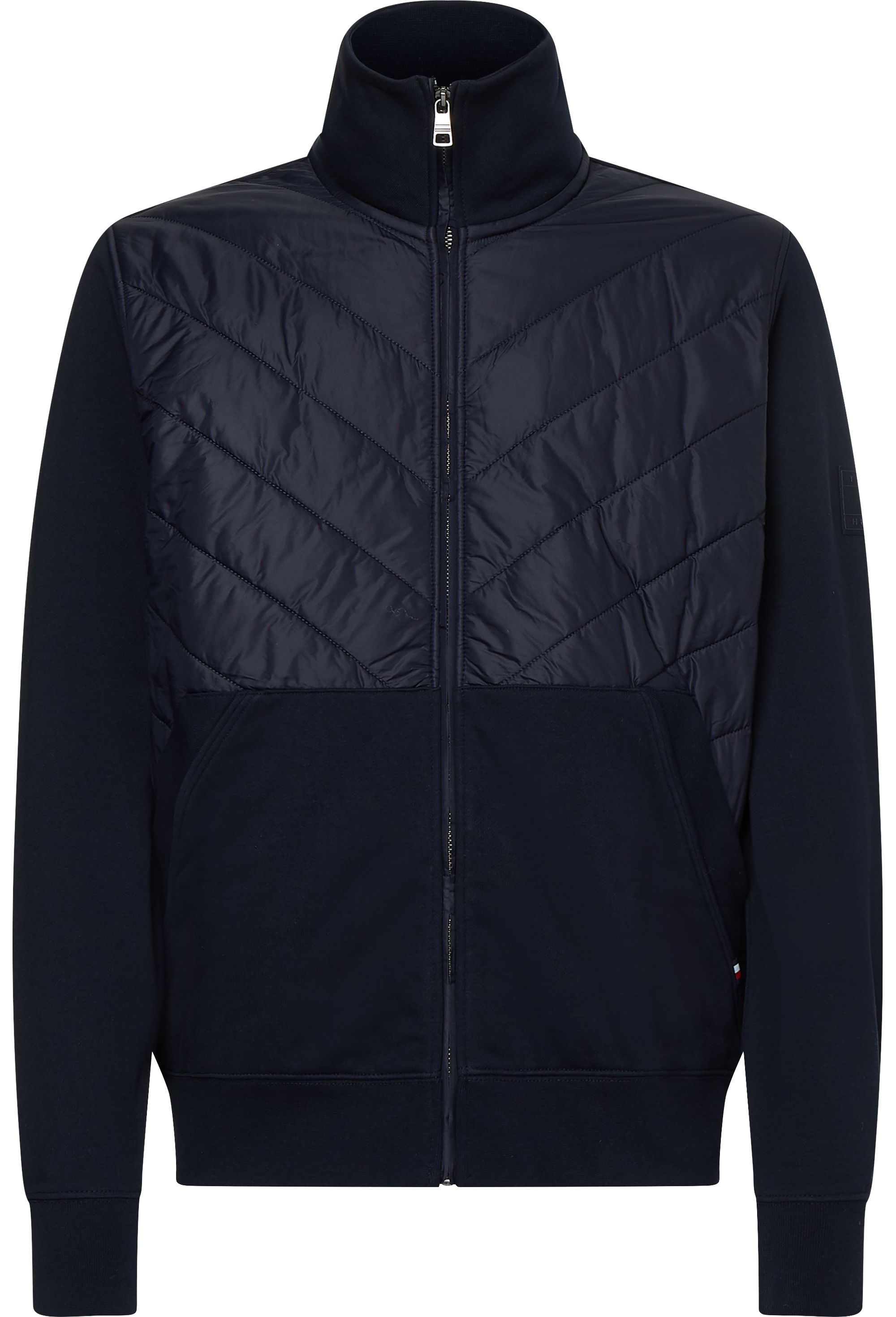 TOMMY HILFIGER MIX MEDIA CHEVRON ZIP THROUGH JACKE