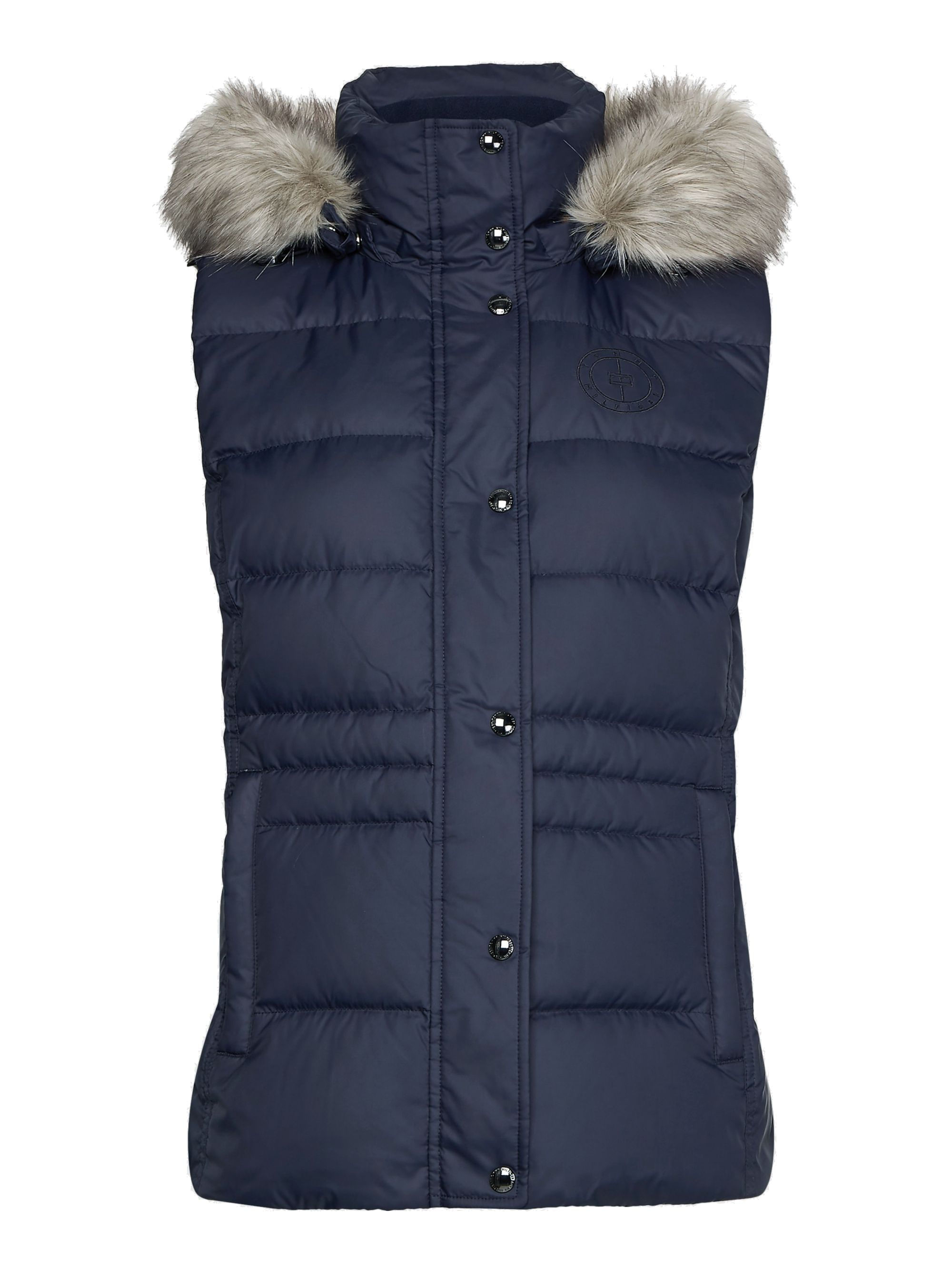 TOMMY HILFIGER TYRA VEST WITH FUR IN NAVY