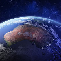 Australia from space at night with city