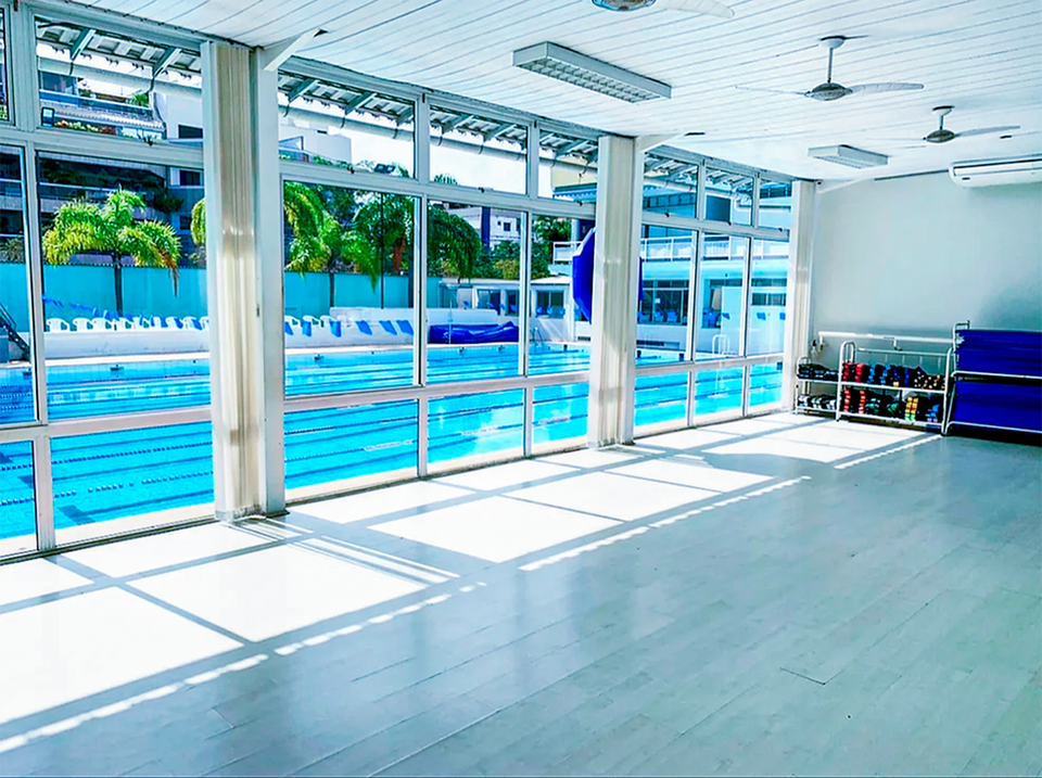 Espaço para aula de ginástica