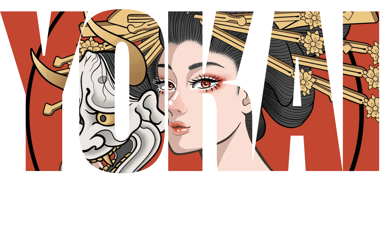 Canada-Yokai-tapas-sake-bar-A japanese lady with a yokai mask
