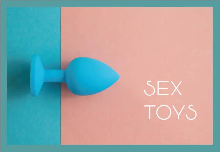 A banner with iconic sex toys products