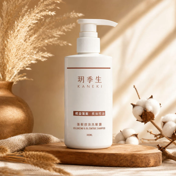 玥季生 KANEKI 蓬鬆控油洗髮露 300ml，專為細軟髮設計，長效控油與髮根蓬鬆護理