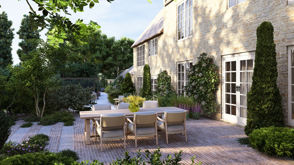 3d visualisation landscape design for a listed property in England
