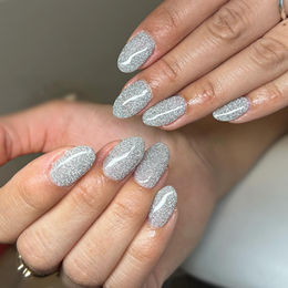 Reflektiv glimmer sølv - med blitz