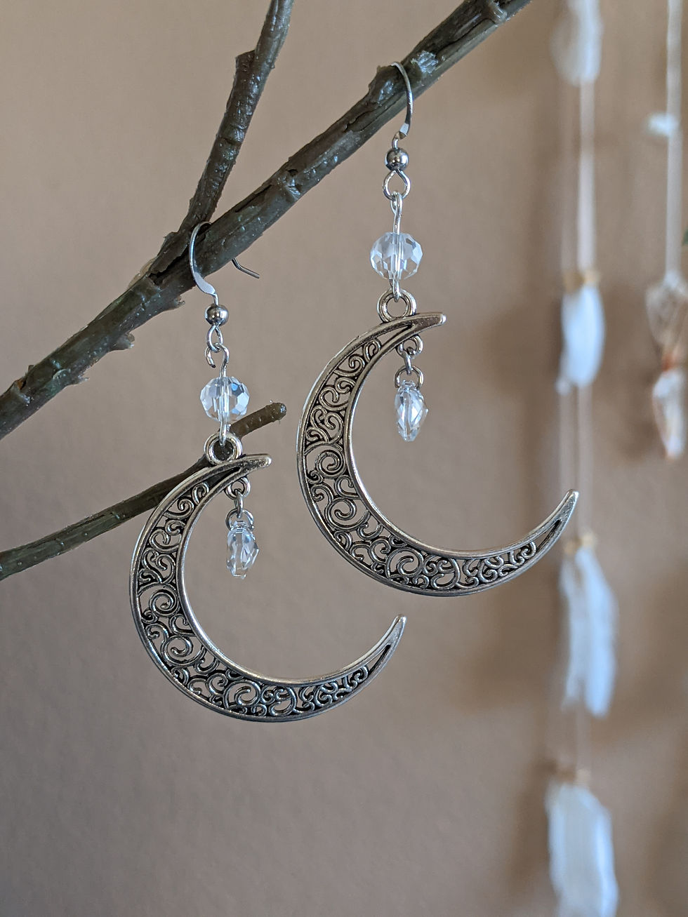 Product: Crystal moon earrings
