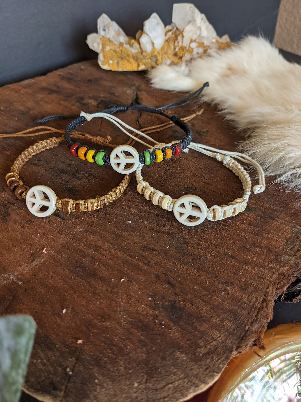 Product: Peace Wax Cord Bracelet (Black)
