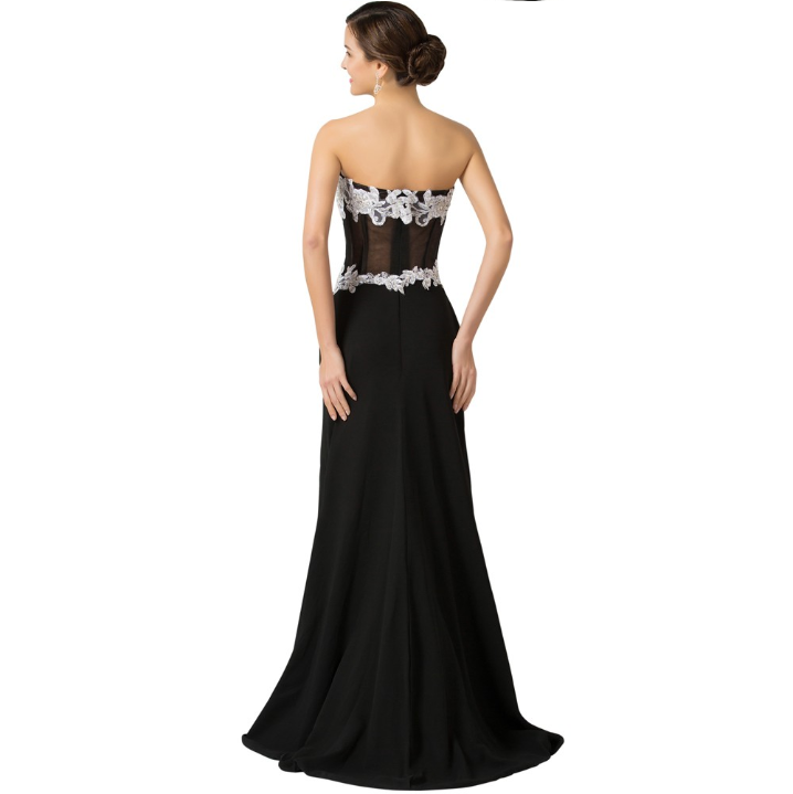 Sexy Long Evening Dress black back