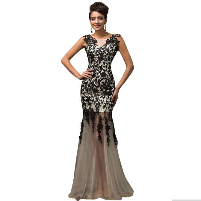 2016 Lace Up Black Dress
