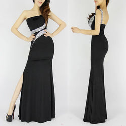 One-Shoulder-Long-Mermaid-Evening-Dress-Backless-Black-Evening-Gown