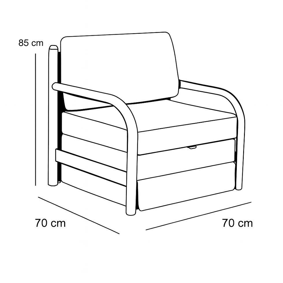 Miniatura: SOFÁ CAMA INDIVIDUAL Chocolate CONVERTILAMAS