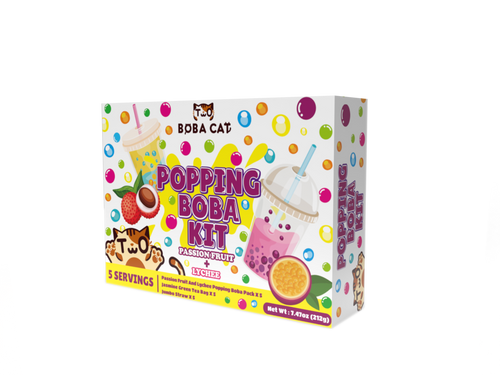 BOBA CAT POPPING BOB KIT PASSION FRUIT LYCHEE Bobacat boba-cat-popping-bob-kit-passion-fruit-lychee-bobacat
