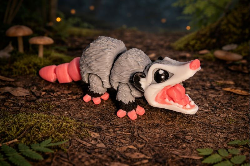 Opossum Figure – 3D Printed – 1.5” T x 4” L x 1” W