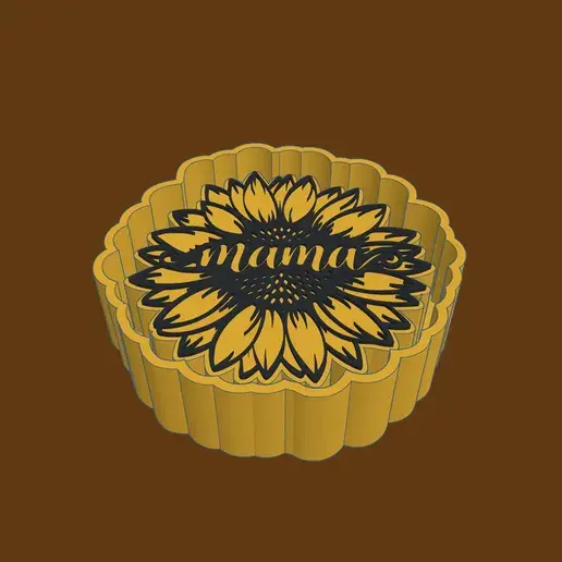 Sunflower mama freshie mold STL detailed floral air freshener mold housing