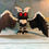 Thumbnail: 3D printed Mothman cryptid figure with red eyes and wide wings, dark ominous collectible decor, 6 inch tall by 11 inch wide