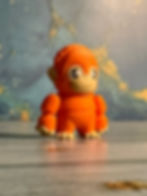 Thumbnail: Orange 3D printed monkey figurine Punch mini animal decor cute collectible