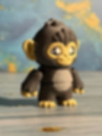 Thumbnail: Magnetic monkey duo 3D printed figurines holding hands cute mini animal decor