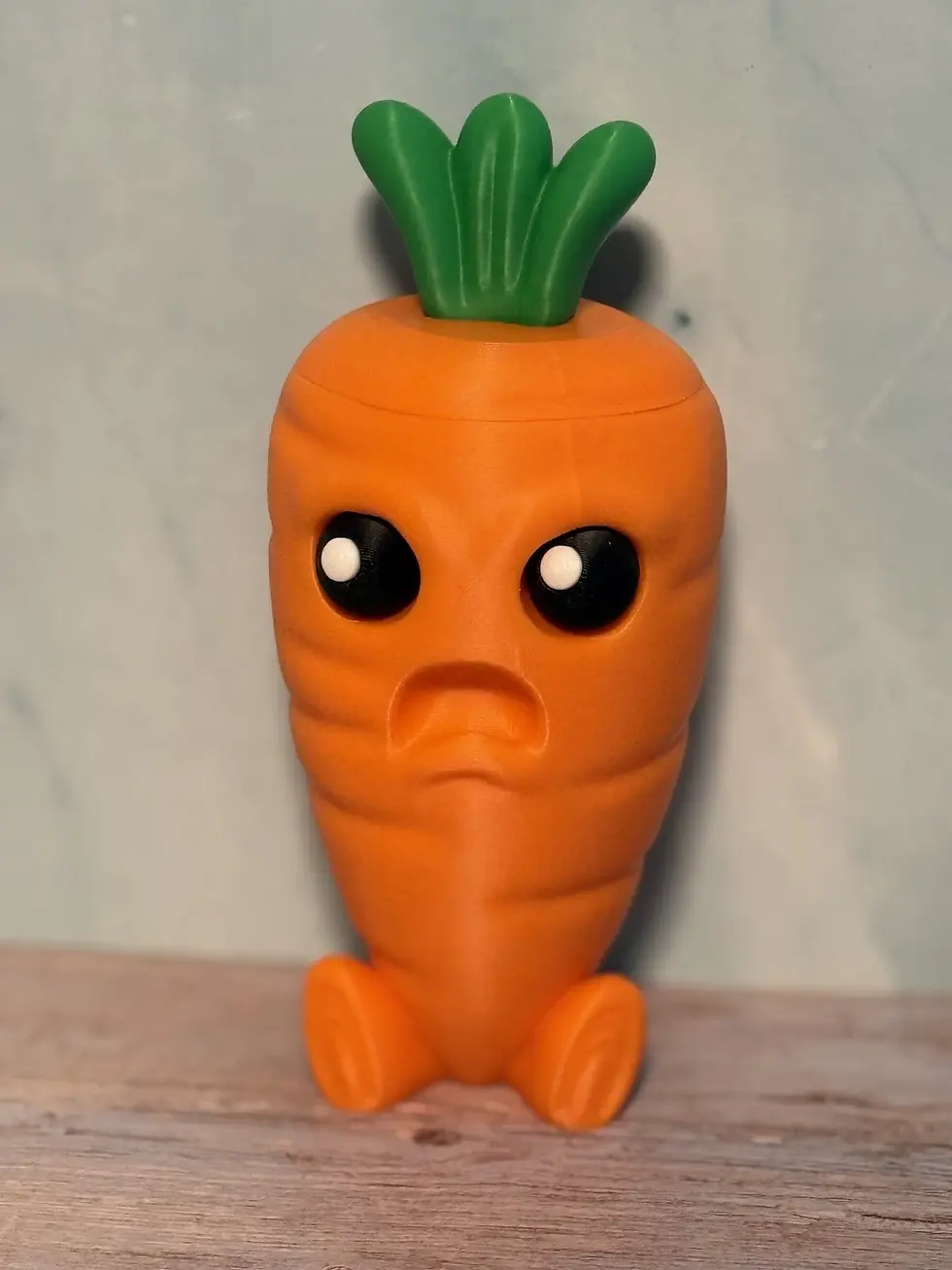 Thumbnail: Crazed carrot container 3D printed handmade decor