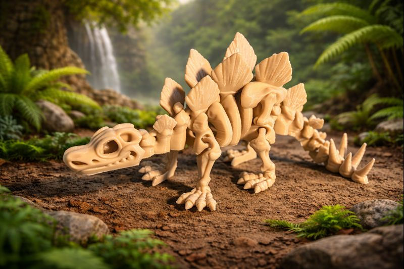 3D printed Stegosaurus skeleton dinosaur