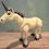 Thumbnail: 7.5 inch 3D printed unicorn figurine with ivory body and metallic horn and mane