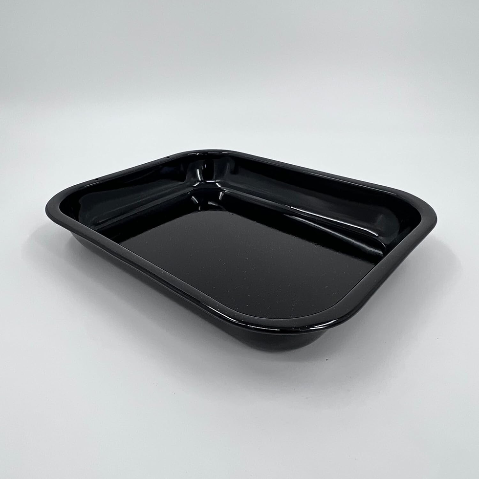 Thumbnail: 11" Vitreous Enamel Roasting Pan Tray Meat Roaster Veggie Pan