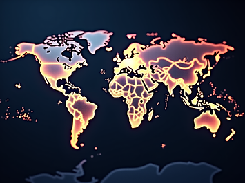 Studio-shot-of-a-digital-world-map-with-glowing-connection-lines-across-continents-profess
