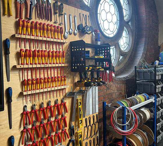 Electrical tools in a workshop