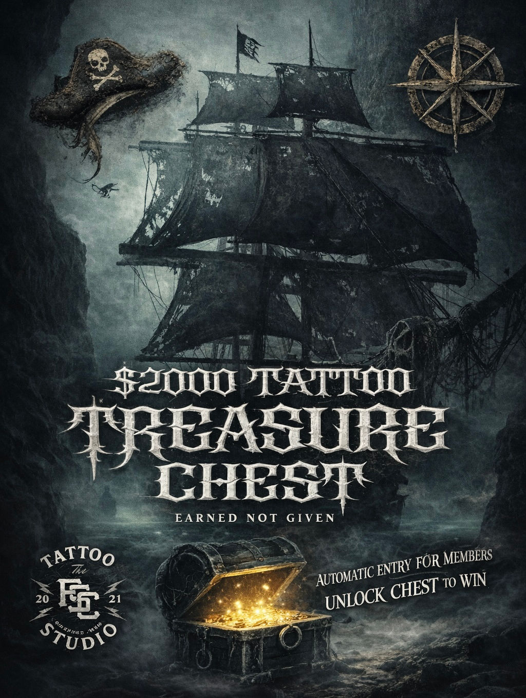$2000 Tattoo Treasure Key