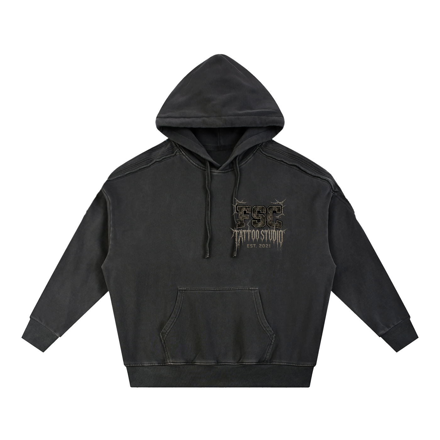 Washed Tape Raw Edge FSC Hoodie