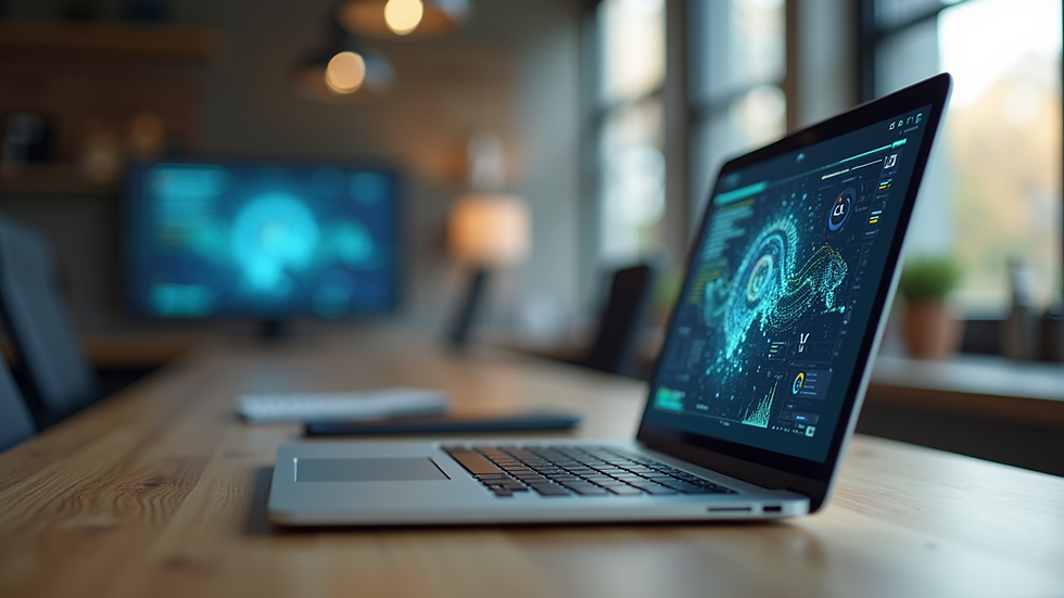 Eye-level view of a laptop on a desk with a digital learning platform open