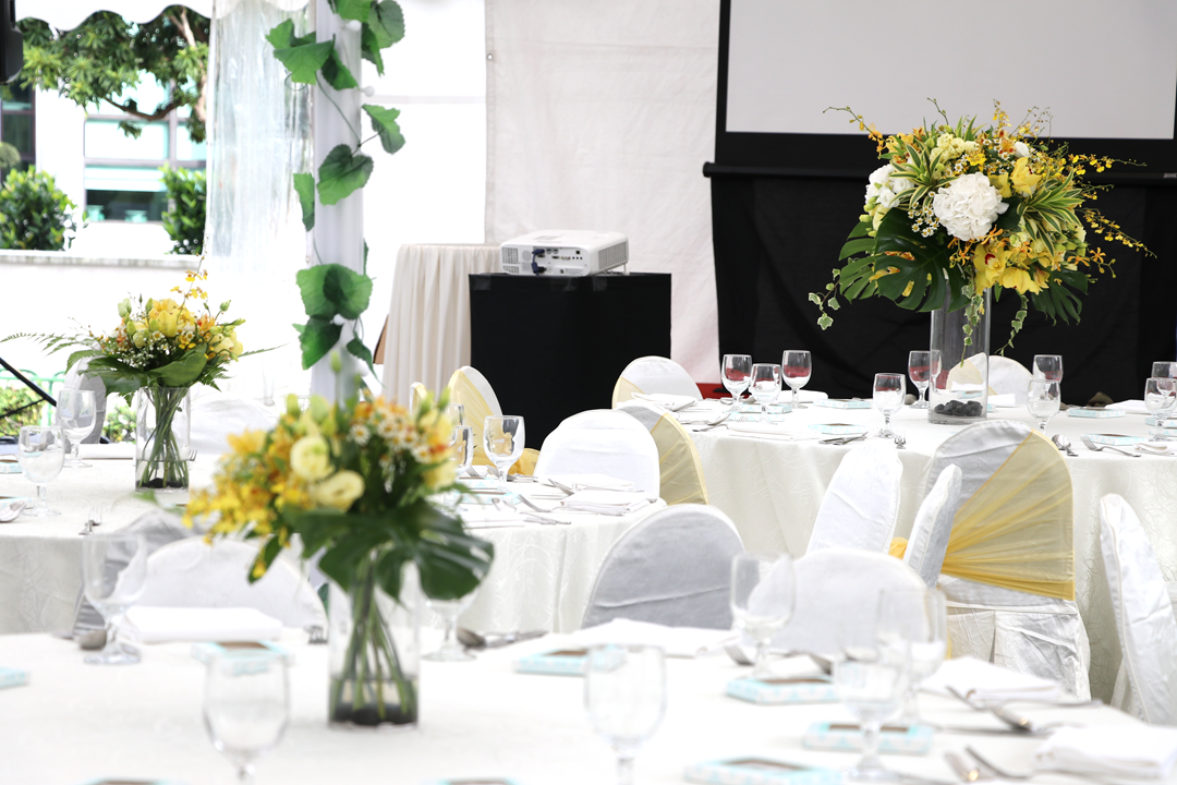 Outdoor wedding reception