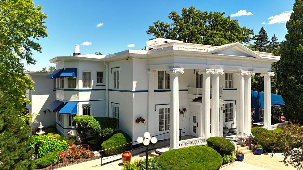 Historic Chicago suburb estate, Mesón Sabika with outdoor patios and arches