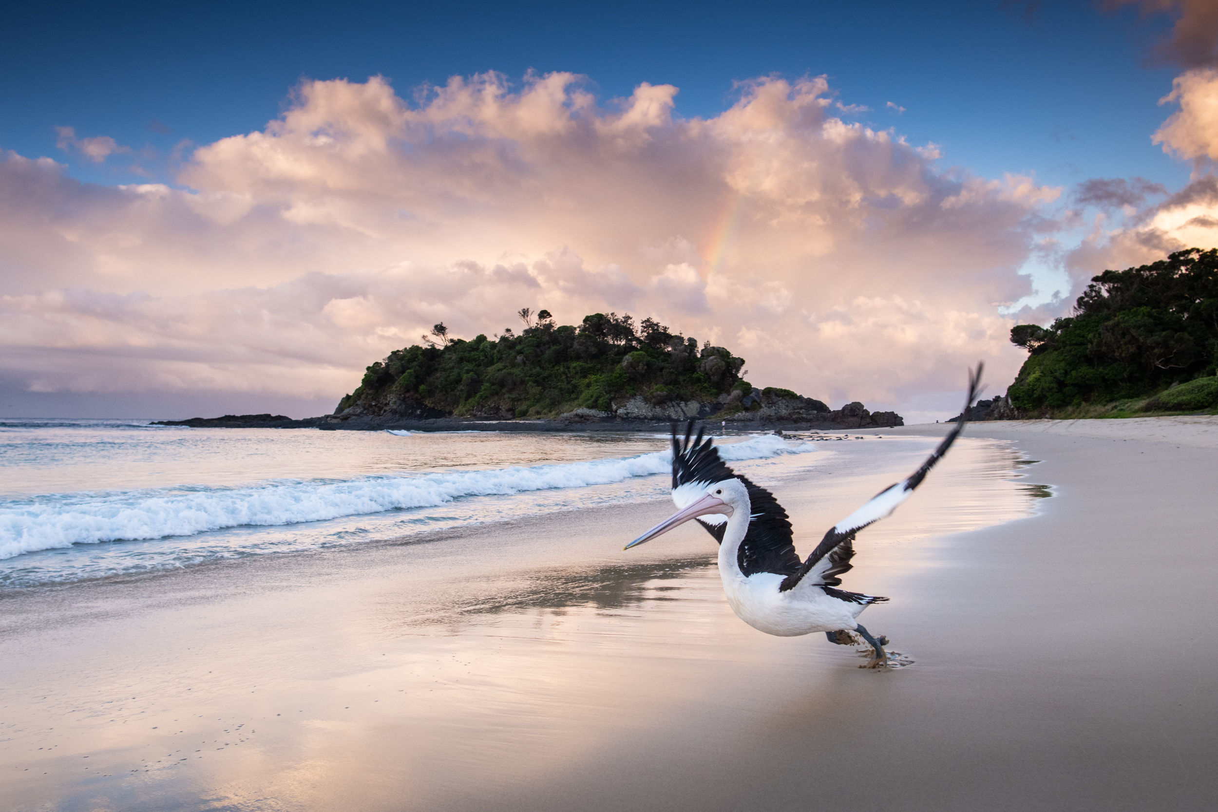 Adam Crews Imagery, Adam Crews, Adam Crews Photography, Pelican, Seal Rocks, Forster, Central Coast, Sunset, Rainbow, Beach