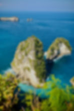 Nusa Penida, Bali. View of floating stones in the ocean.