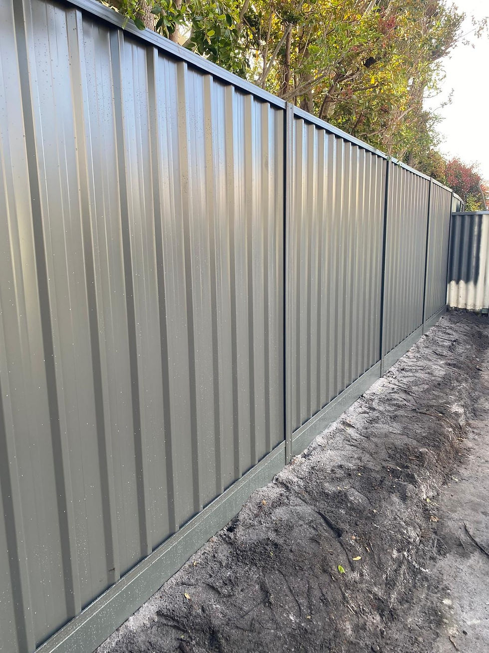 colorbond steel fence installation in Perth
