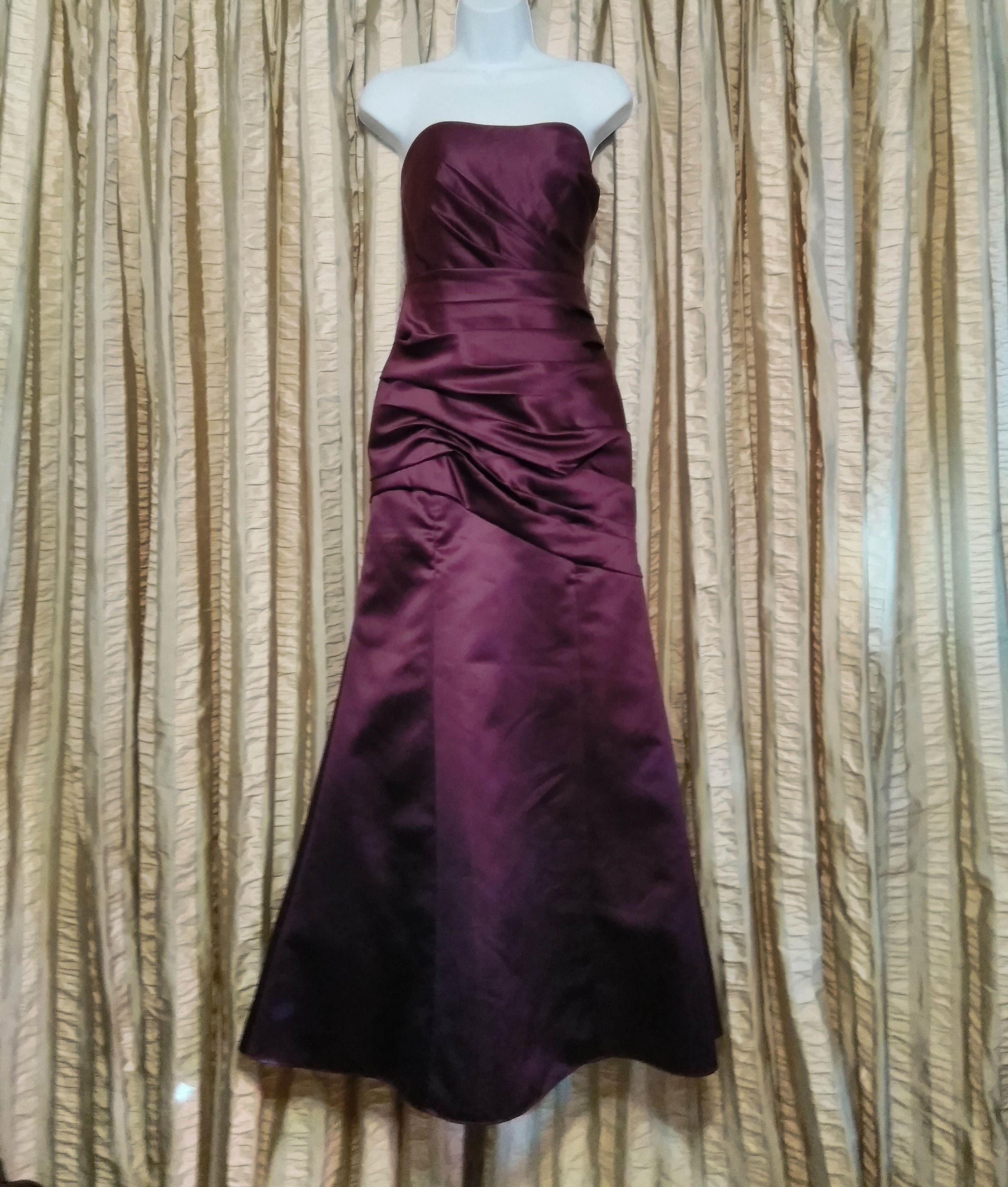 David's Bridal Purple Strapless Formal Dress - Size 6