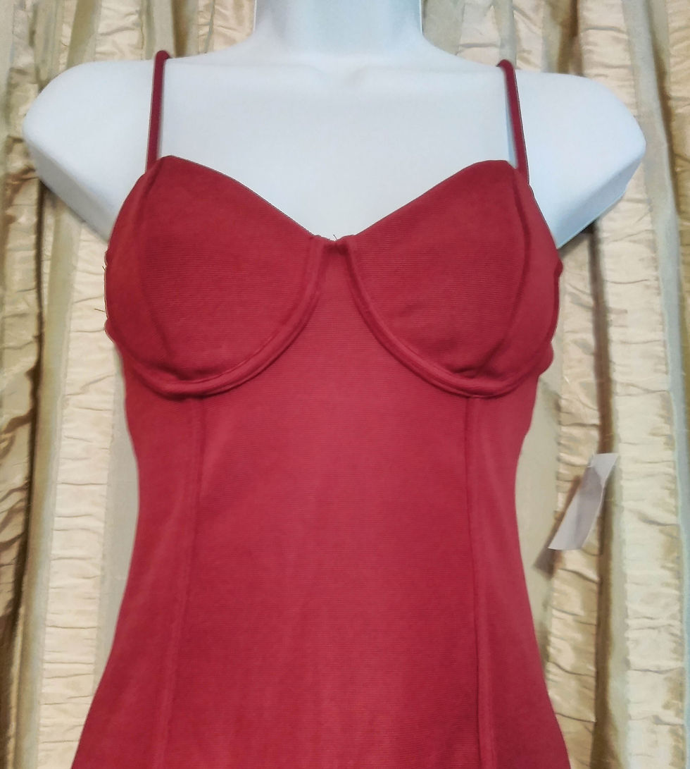 Thumbnail: Charlotte Russe Burgundy Bodycon Dress - Size XS