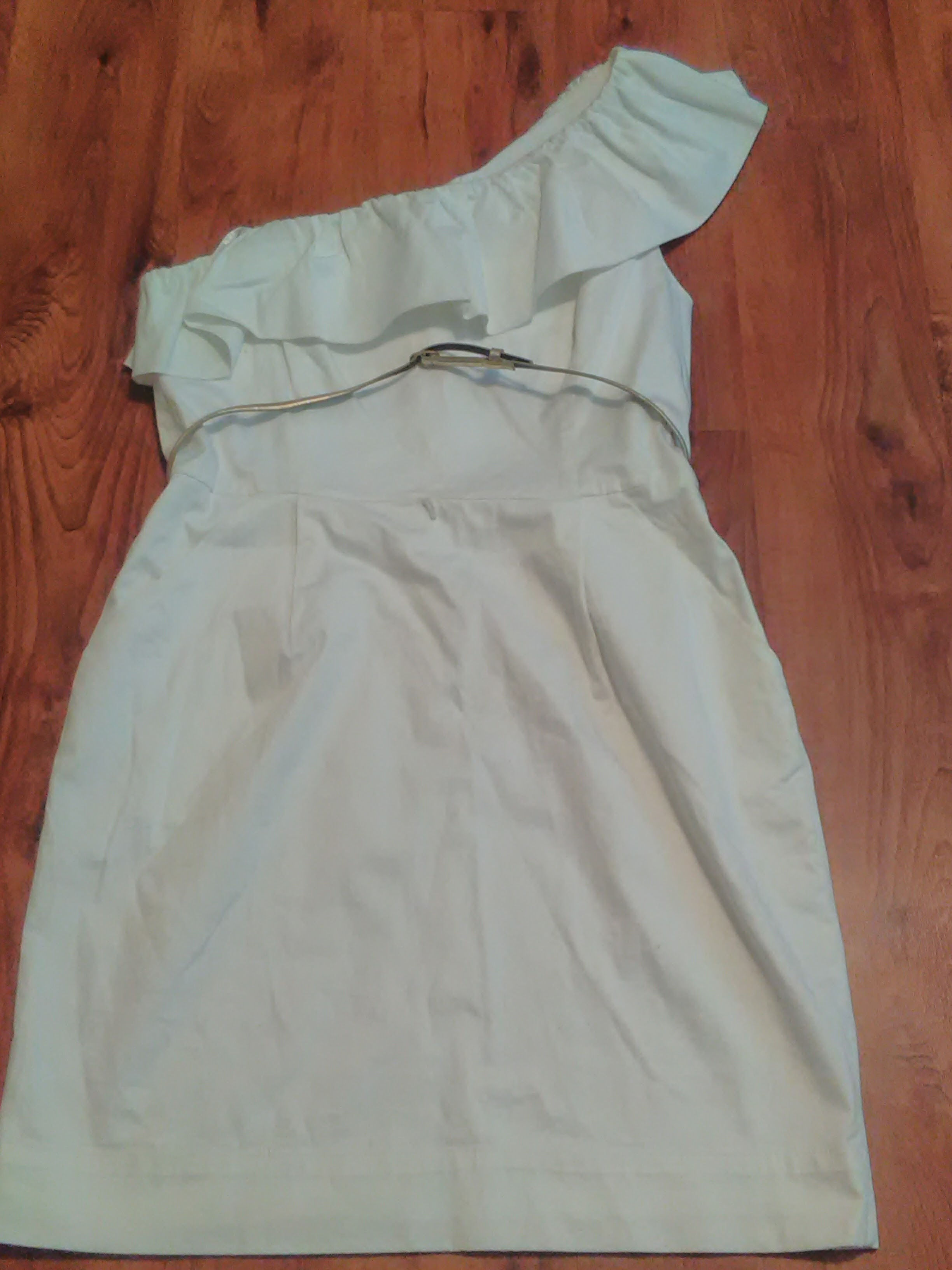 New Directions White One-Shoulder Dress - Size 14