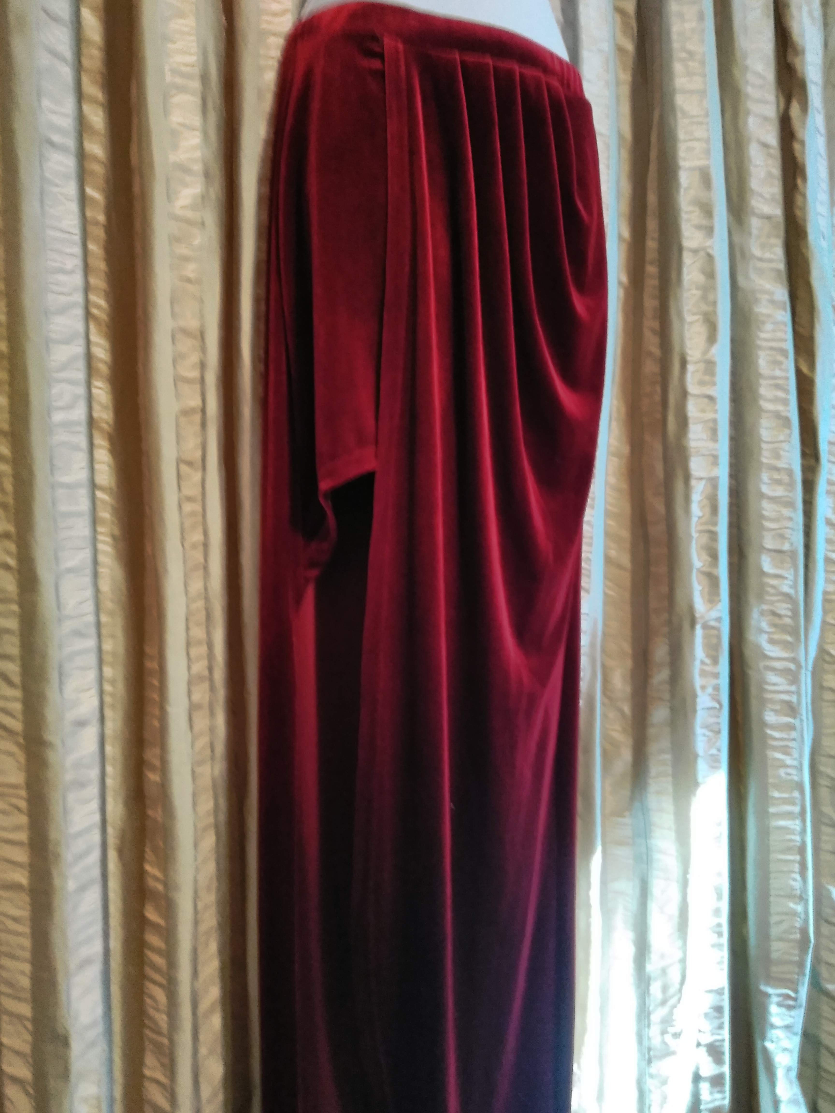 Formal Red Velvet Skirt - Size Small
