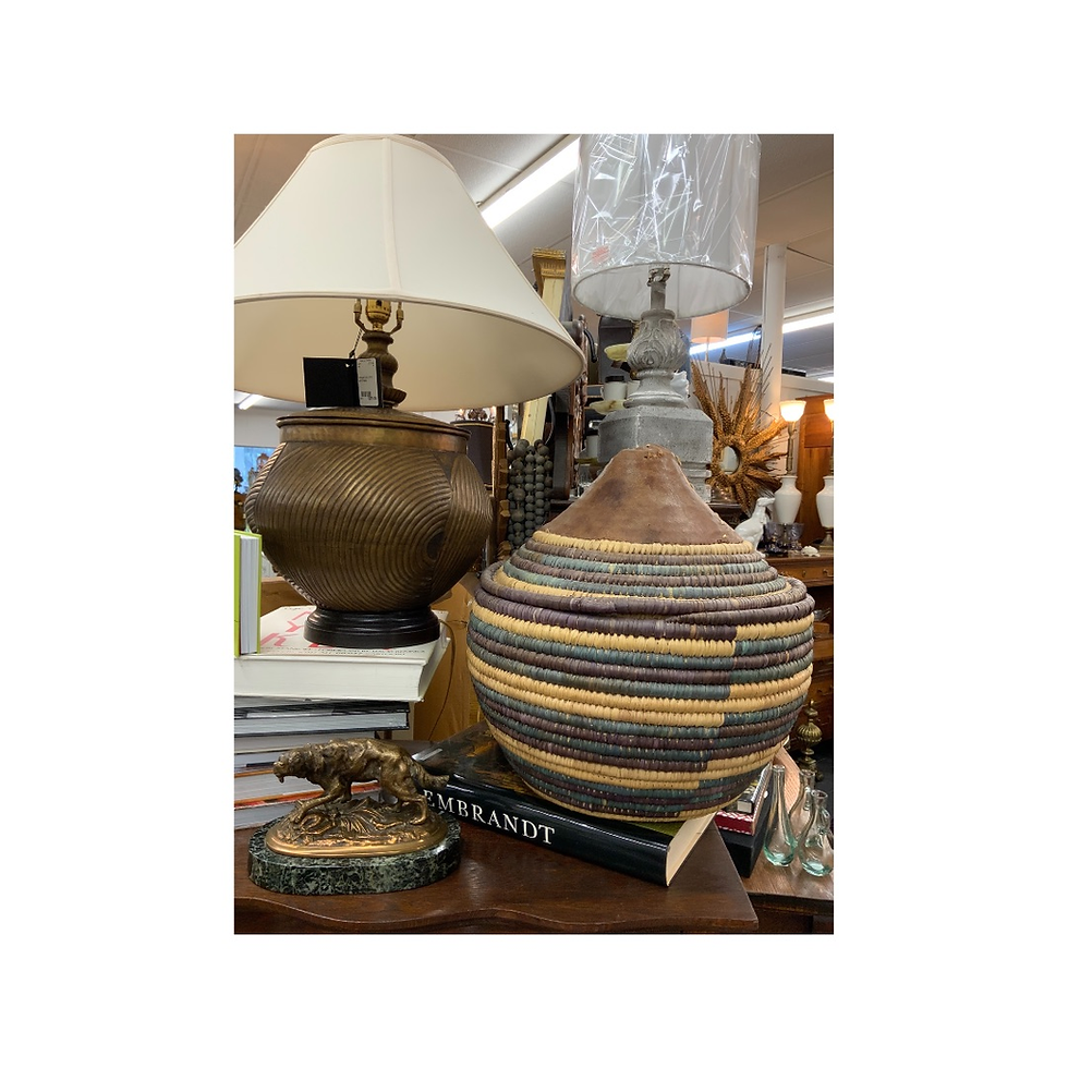 Thumbnail: Vintage Handwoven Tribal Basket